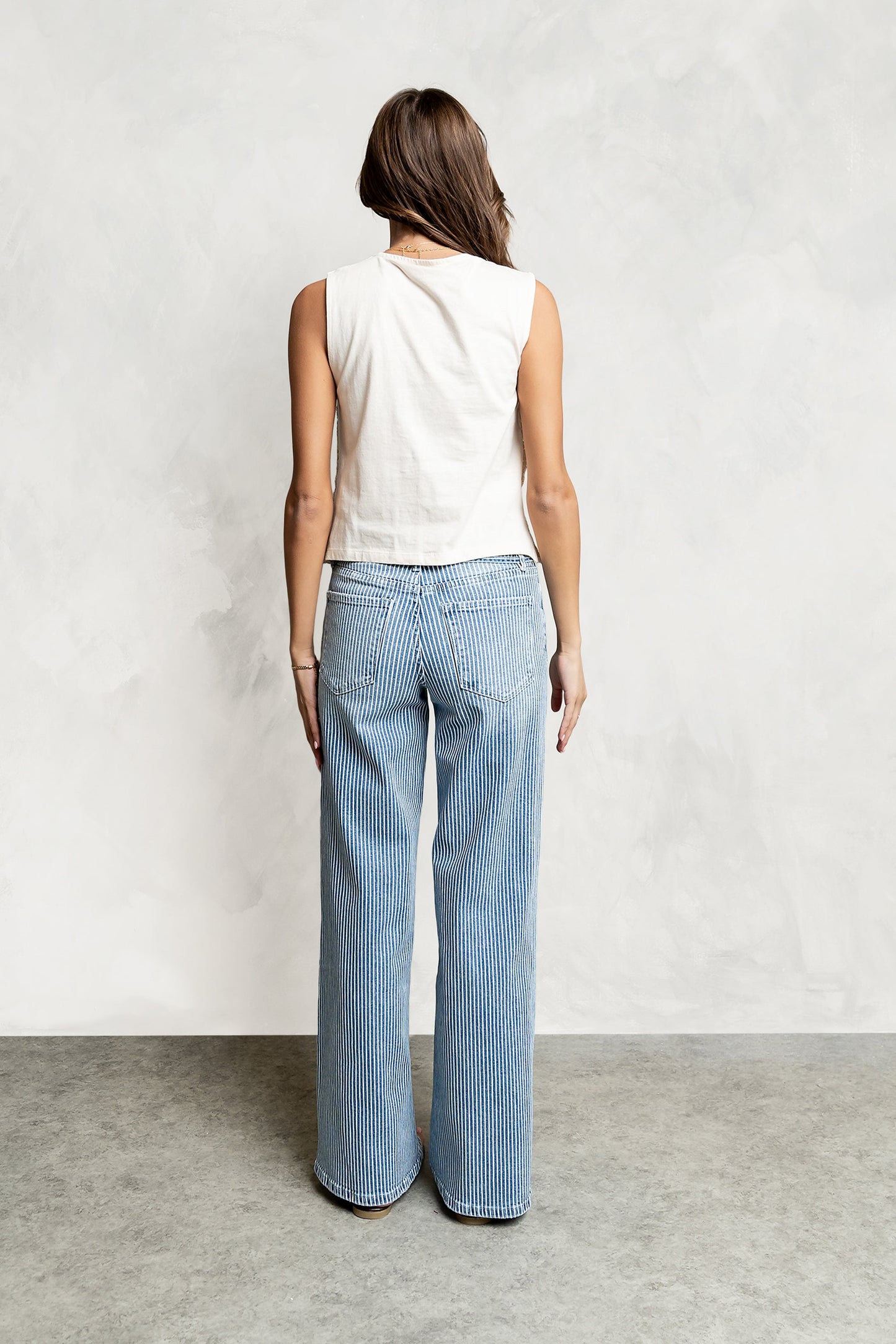 Abigail Striped Wide Leg Jeans