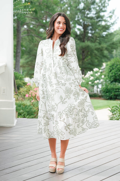 Mary Square Riley Lacecap Dress