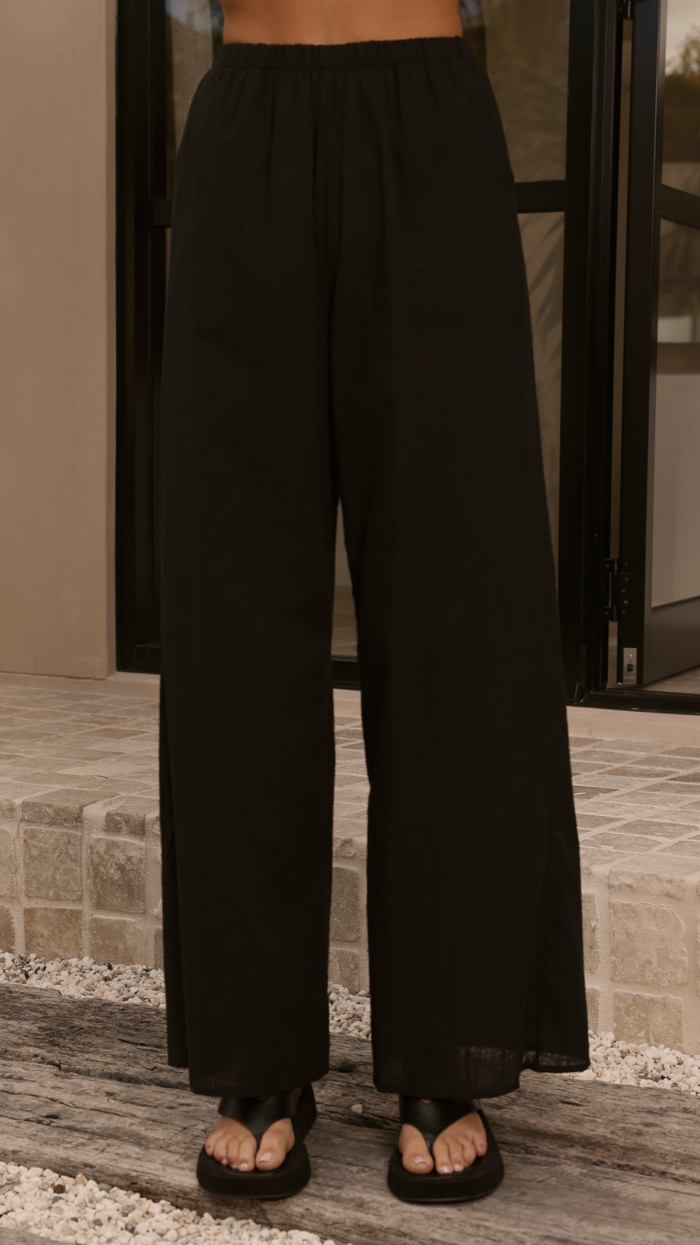Maison Strapless Top & Pants Set - Black