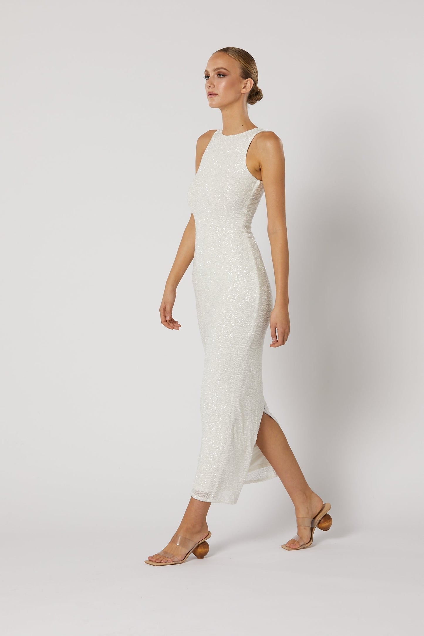 Reyna Zip Back Dress - White