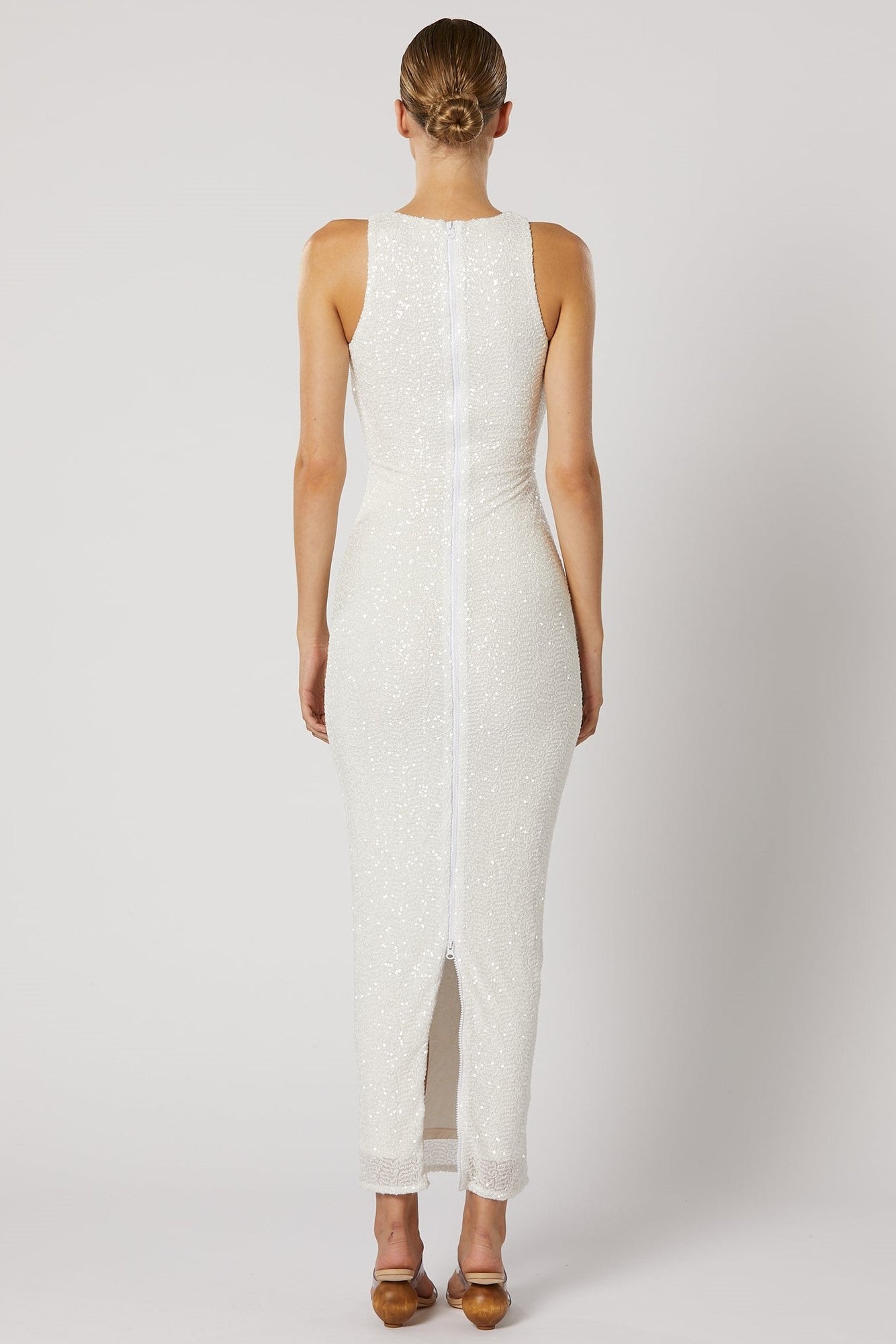 Reyna Zip Back Dress - White