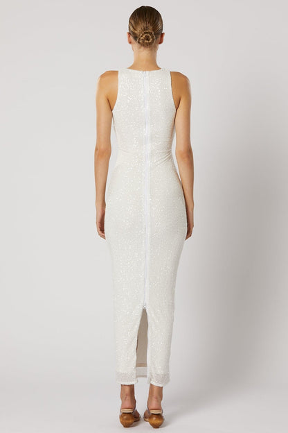 Reyna Zip Back Dress - White