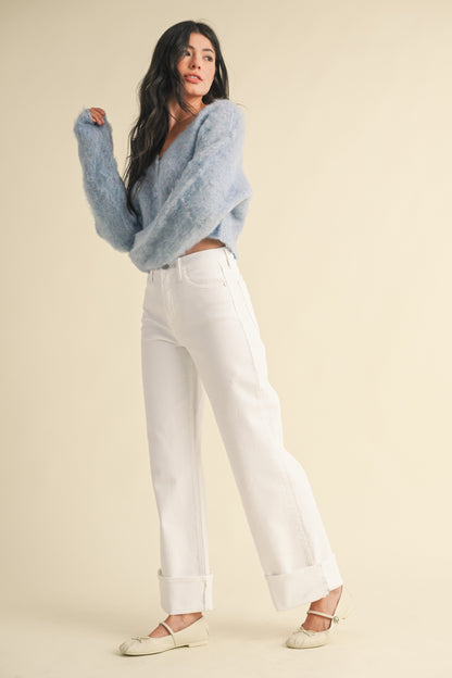 Just Black Cuffed Palazzo Jean