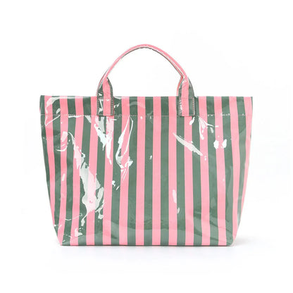 Josslyn Large Striped Vinyl Tote