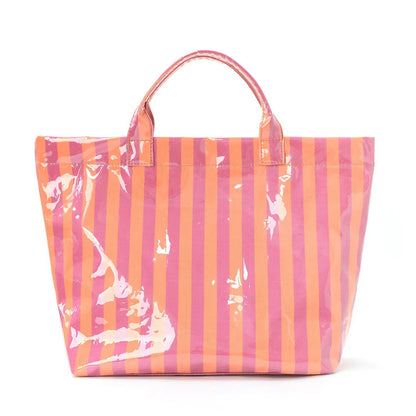 Josslyn Large Striped Vinyl Tote