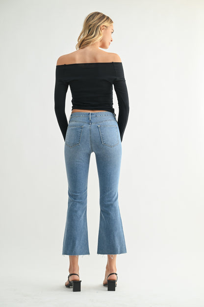 Just Black Tall Cropped Flare Jean