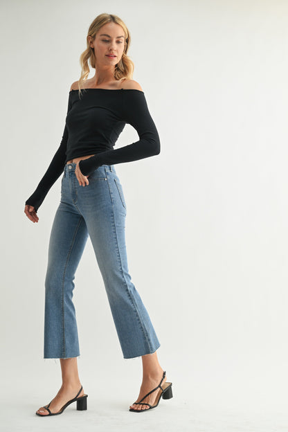 Just Black Tall Cropped Flare Jean