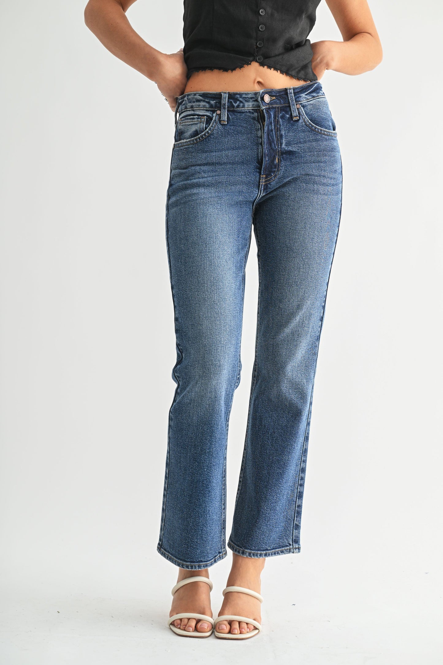Just Black Slim Cropped Bootcut Jean