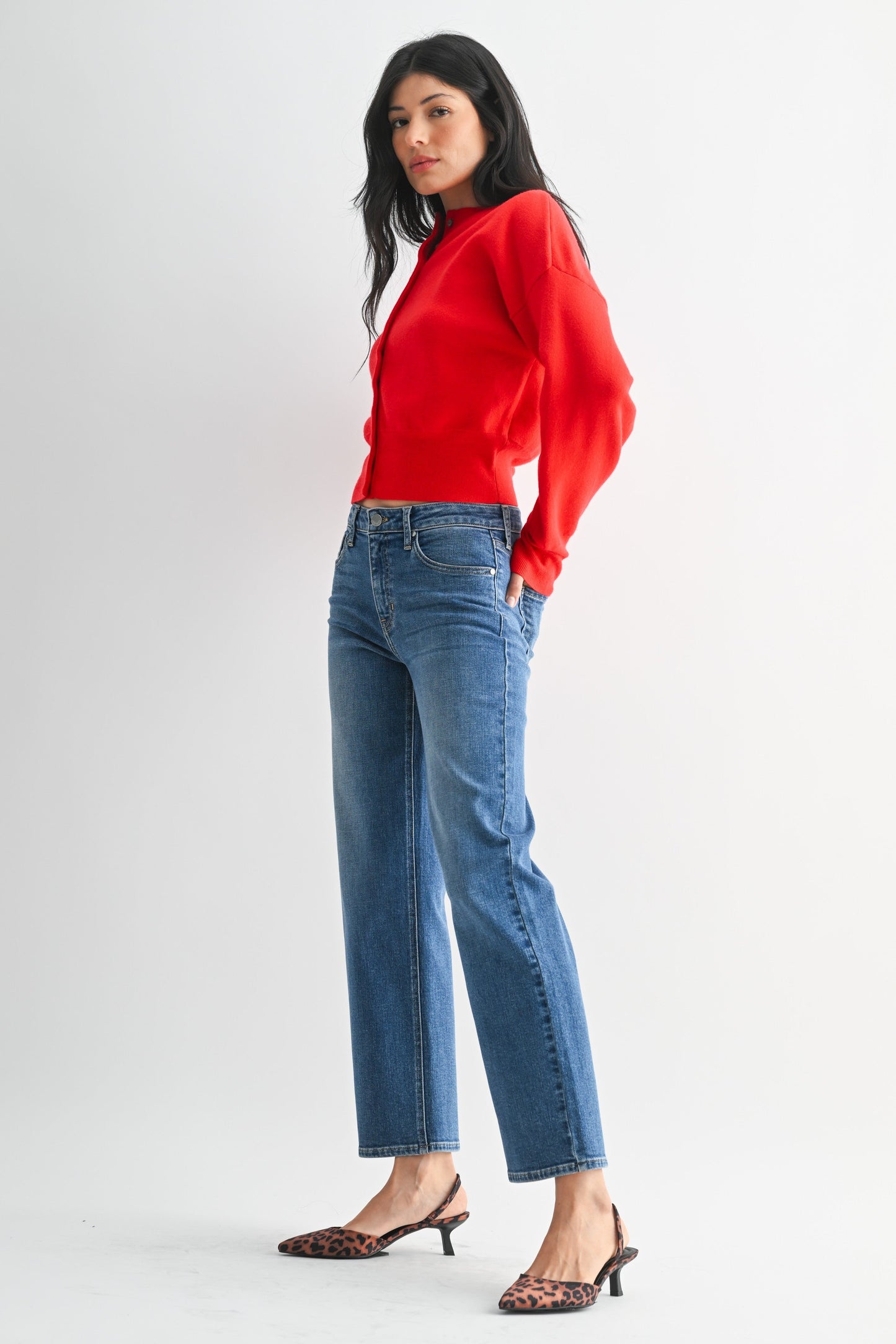 Just Black Denim Slim Wide Leg Jean
