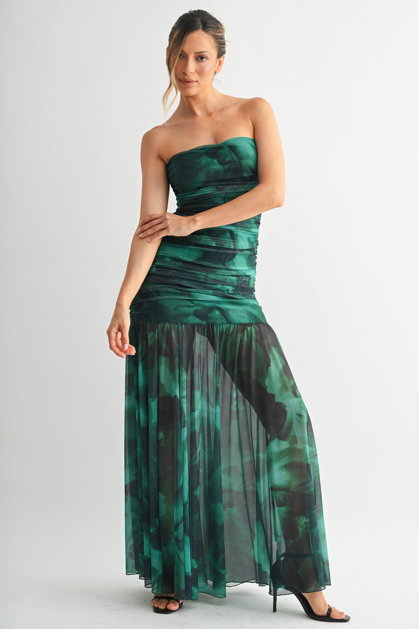 Emerald Illusion Mesh Dress