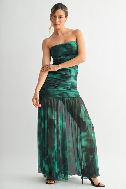Emerald Illusion Mesh Dress