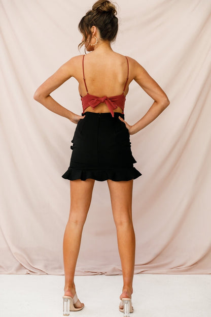 Frilled To Meet You Mini Skirt Black