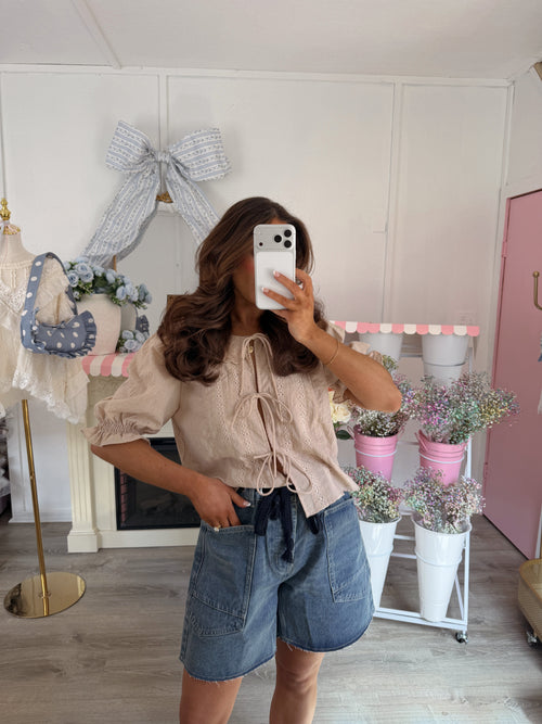 Petal Kissed Top Beige