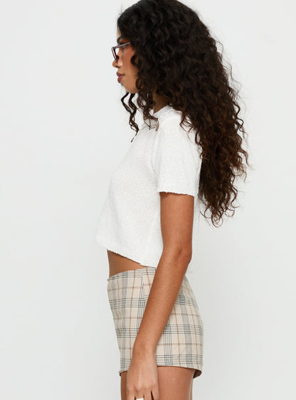 Brenee Button Up Collared Top White
