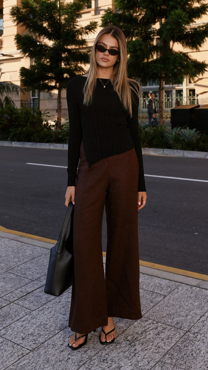 Isla Long Sleeve Top - Black