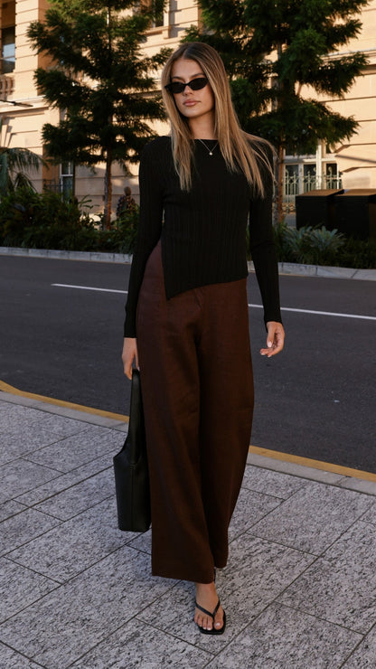 Isla Long Sleeve Top - Black