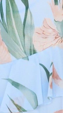 Reina Tiered Maxi Dress - Blue Floral