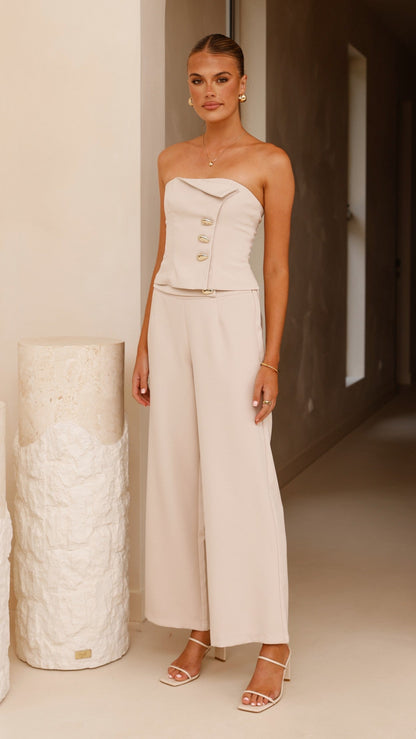 Payton Strapless Top  - Beige