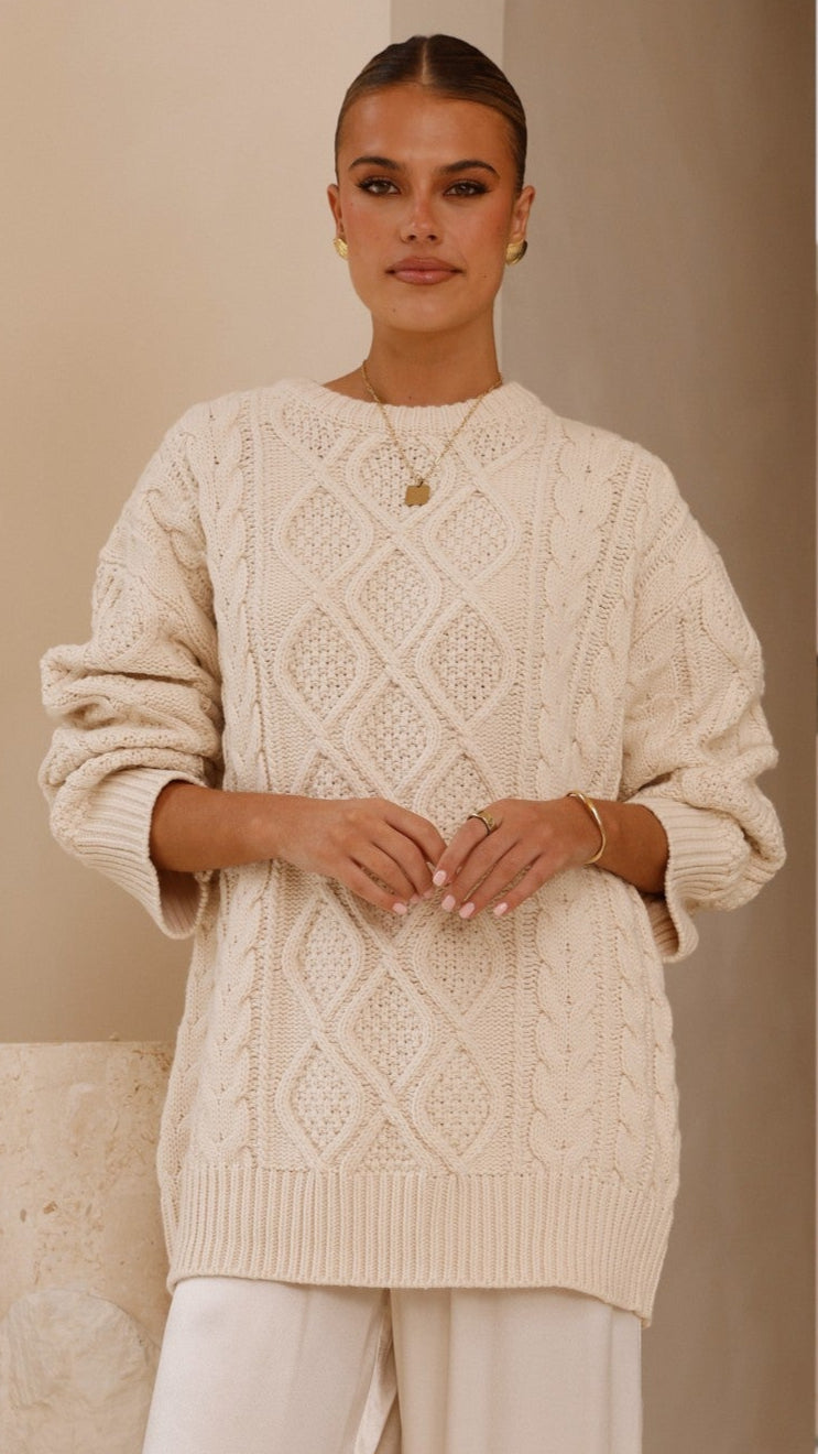Luna Knit Sweater - Cream