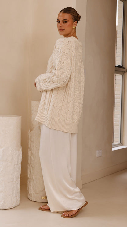 Luna Knit Sweater - Cream