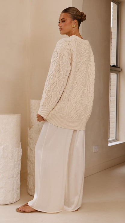 Luna Knit Sweater - Cream