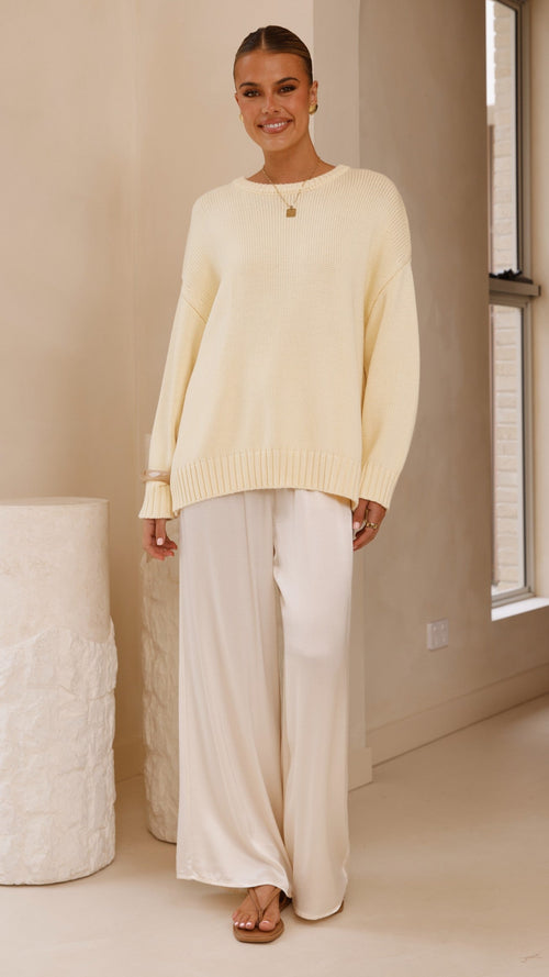 Dara Knitted Sweater - Butter Yellow