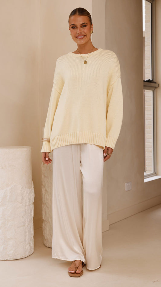 Dara Knitted Sweater - Butter Yellow