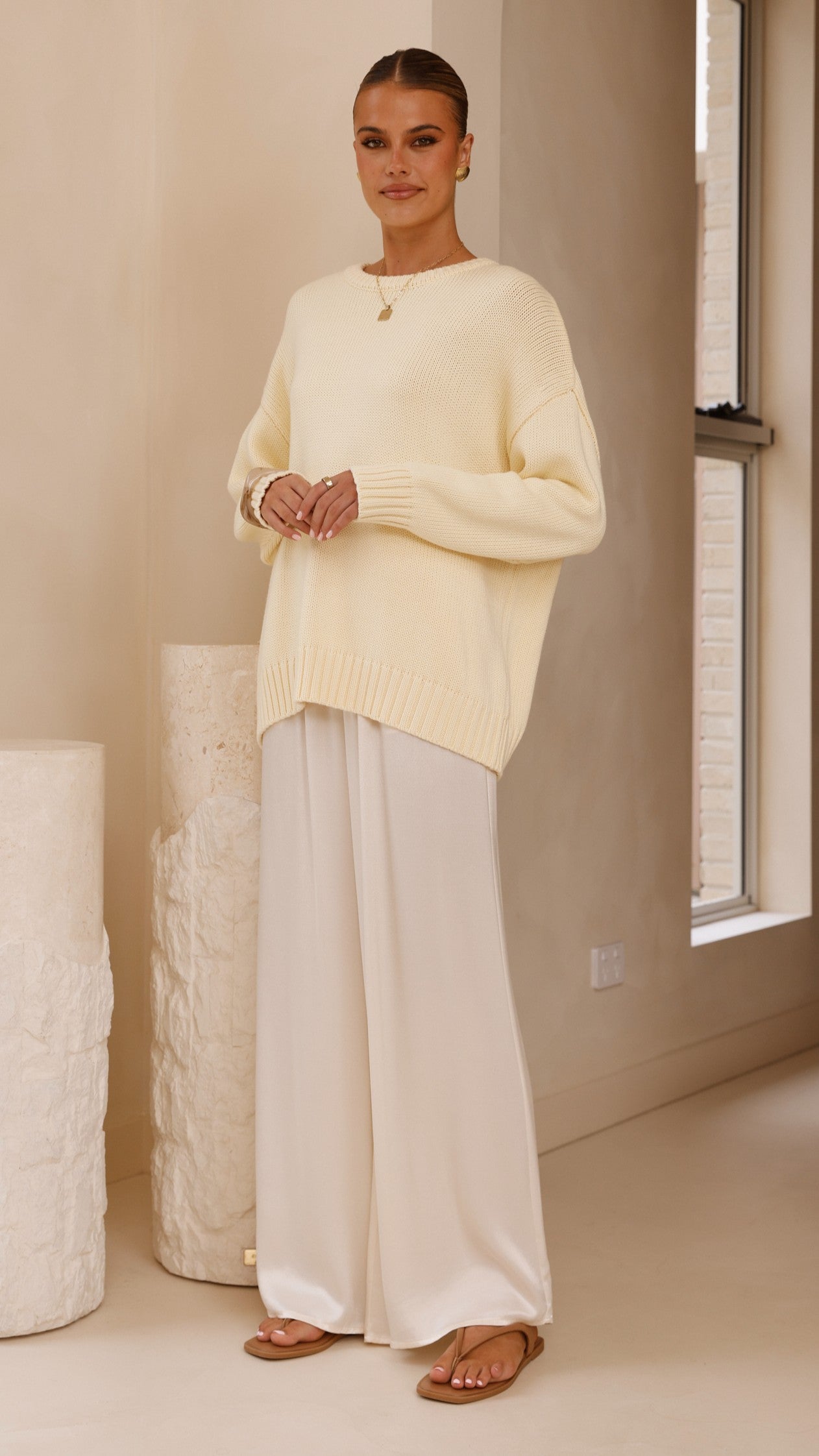 Dara Knitted Sweater - Butter Yellow