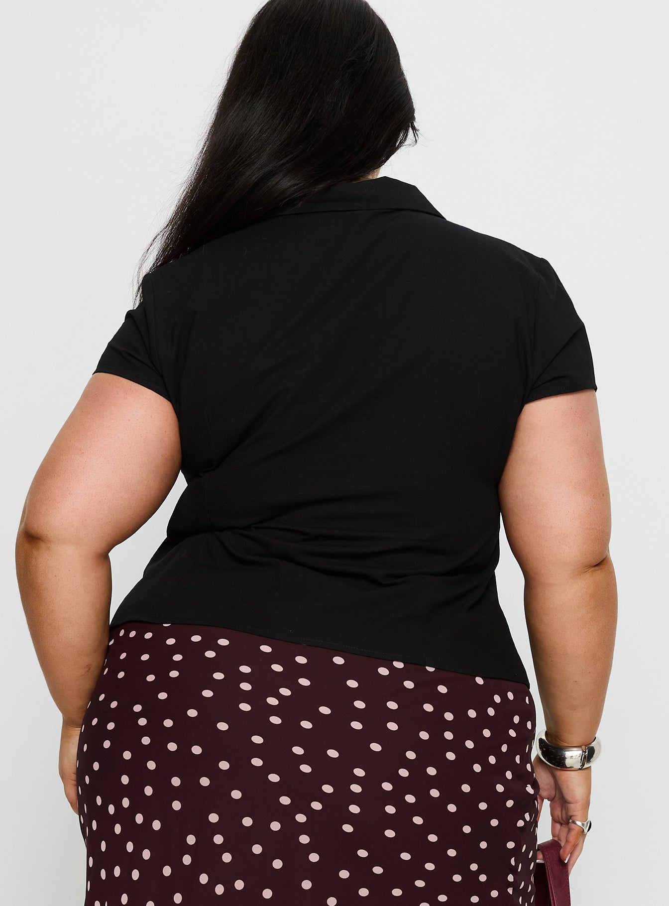 Cottesloe Blouse Top Textured Black Curve