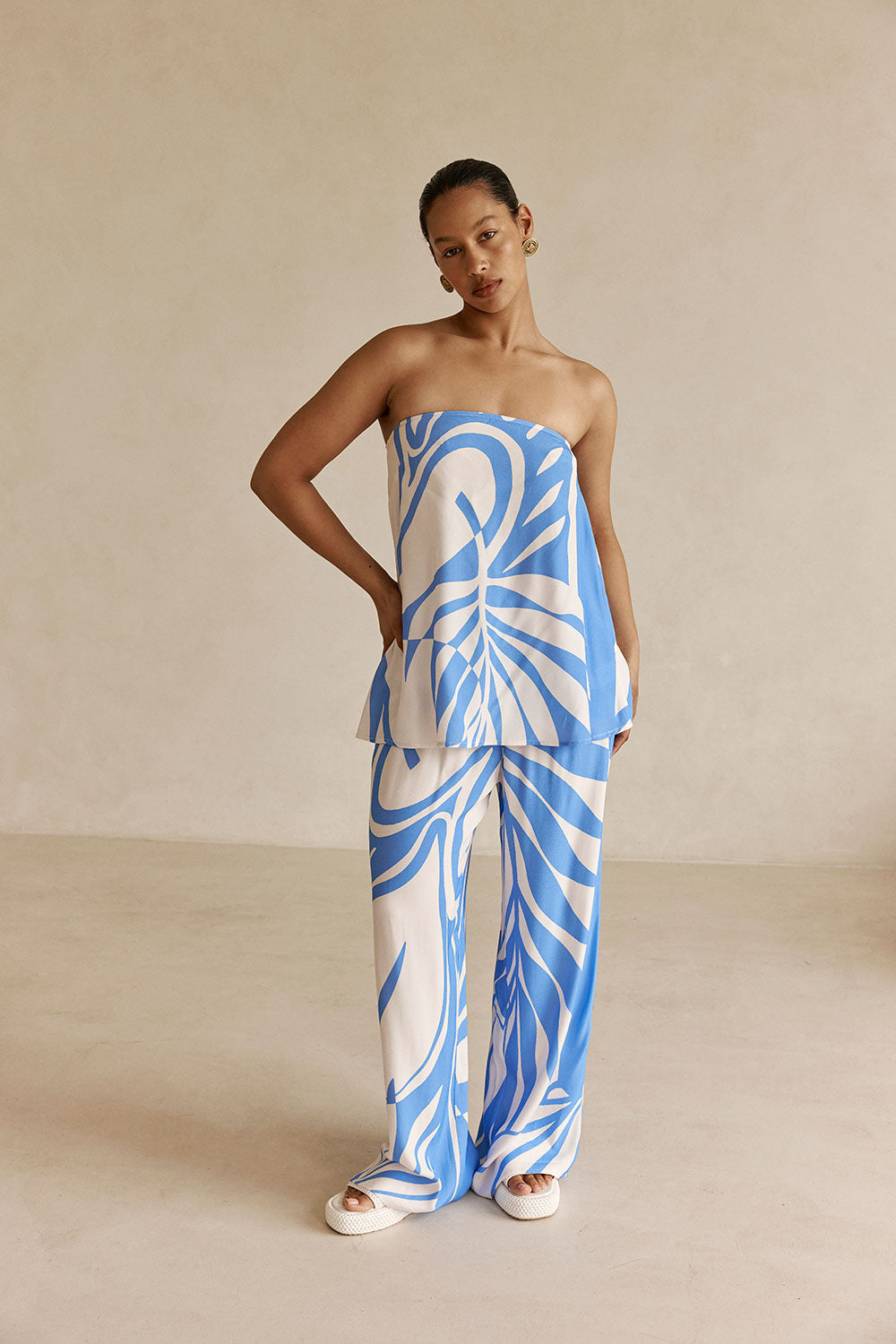 Alma Pants - Palm Blue