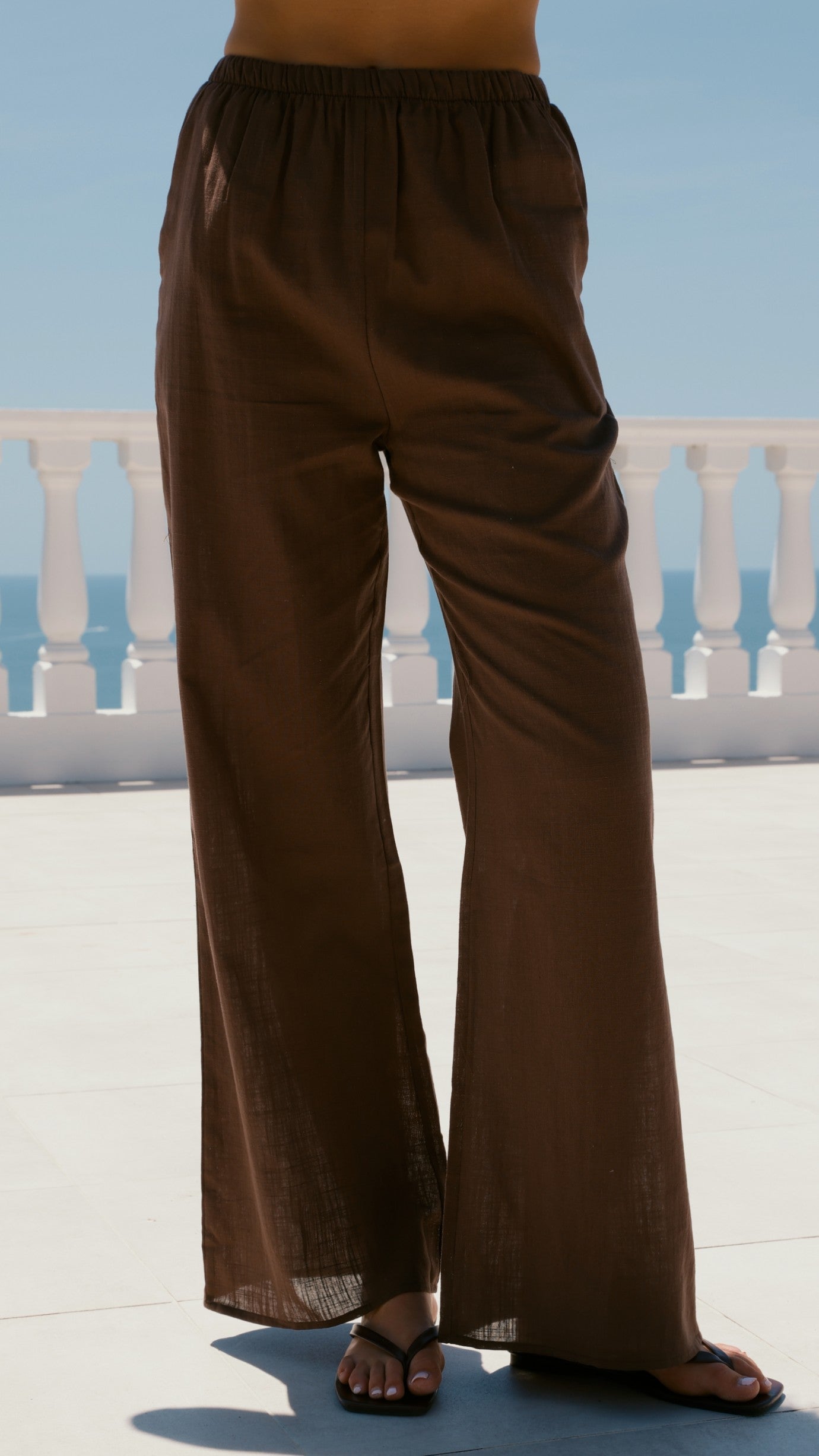 Clover Halter Top and Pants Set - Brown
