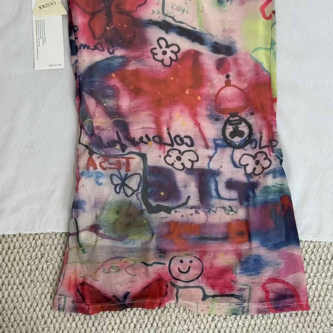 Butterfly Graffiti Print Cami Dress
