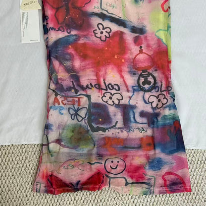 Butterfly Graffiti Print Cami Dress
