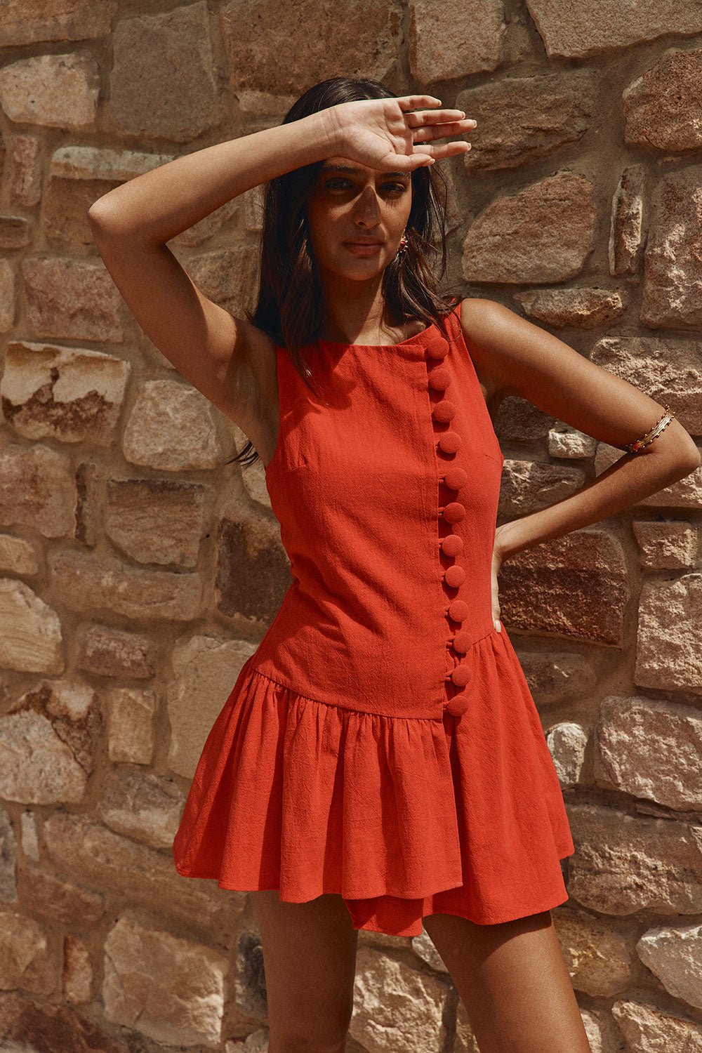 SAMPLE-Alfresco Dress - Red