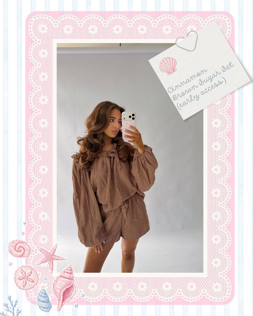 Cinnamon Brown Sugar Gingham Cotton Set RESTOCK