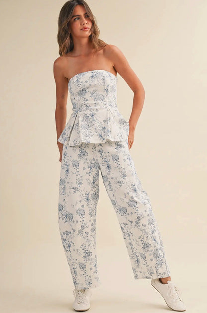 Hamptons Hydrandea Barrel Jean Set (can’t restock) PRE ORDER VIP ACCESS ONLY