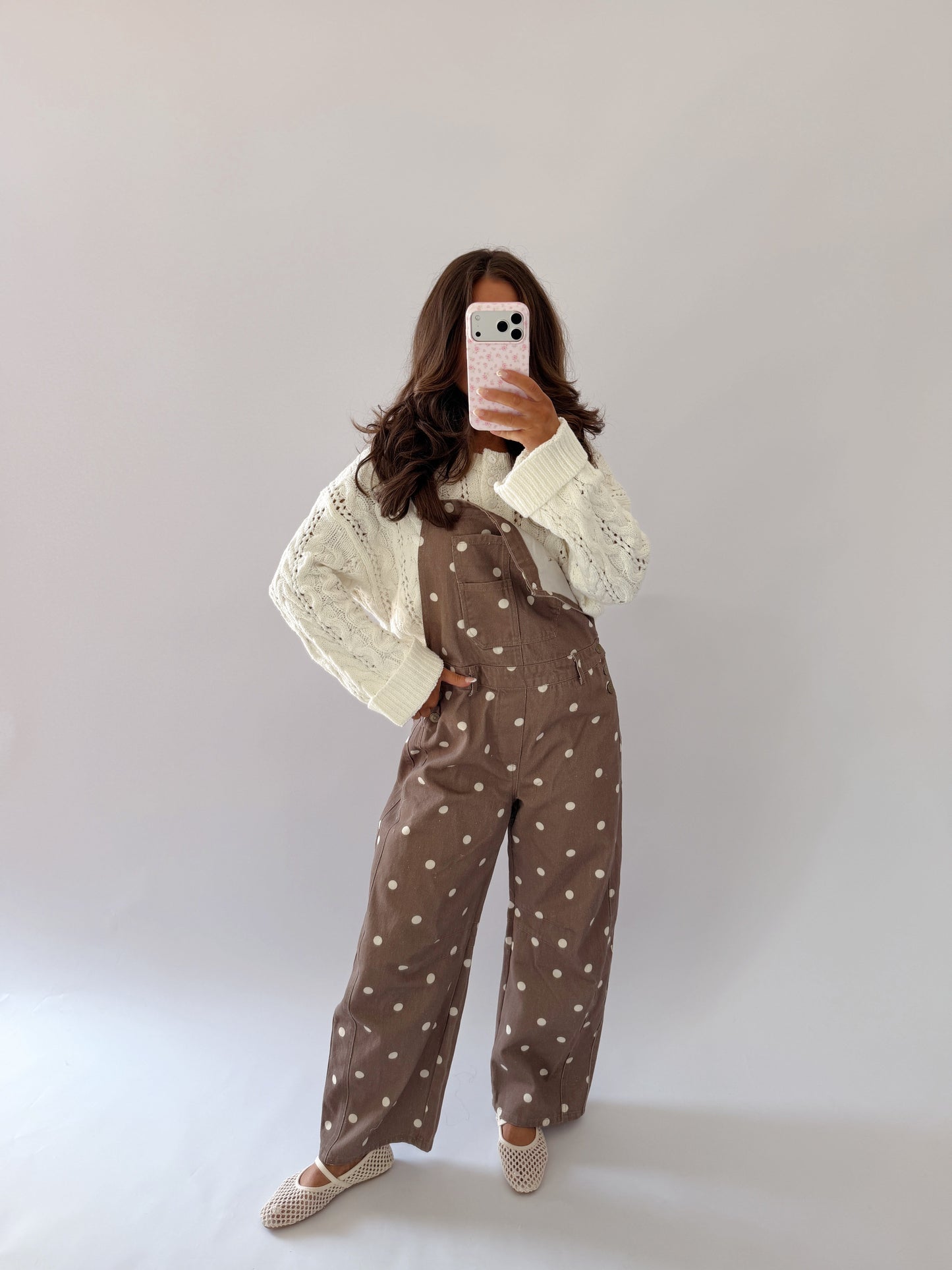 Mocha Dot Overalls (can’t restock)