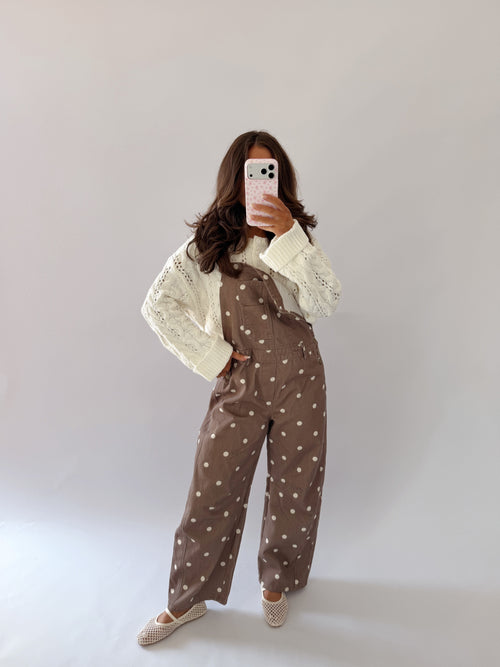 Mocha Dot Overalls (can’t restock)