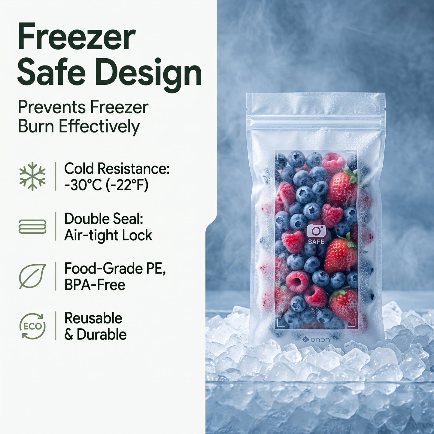 🥬 50/100PCS Reusable Long Food Storage Bags, Double-Zip Seal Freshness Bags for Kitchen