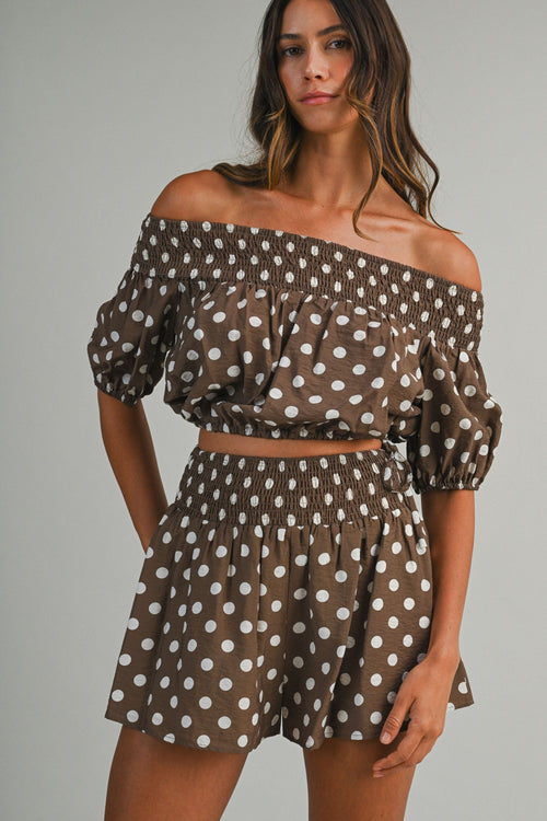 Sea Escape Dot Puff Sleeve Set