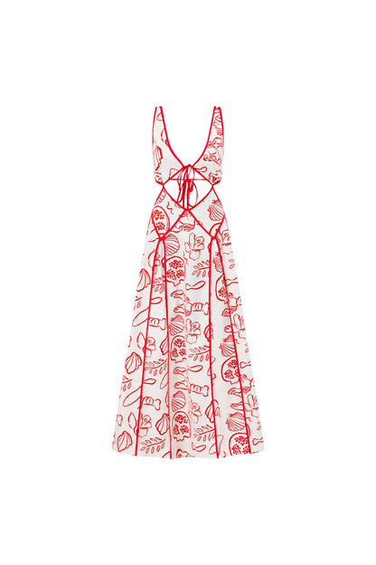 Eliska Dress - Shoreline Red