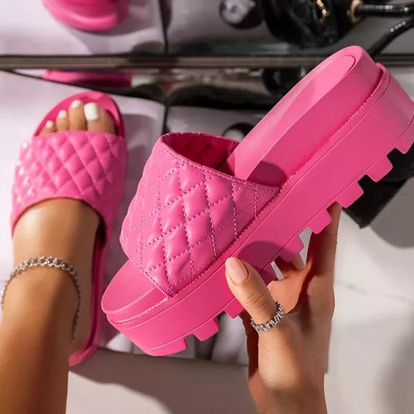 Chic Quilted Stitching Detail Platform Sandals
