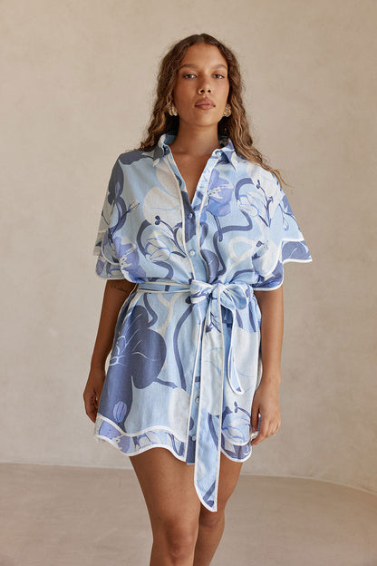 SAMPLE-Daria Dress - Bouquet Blu