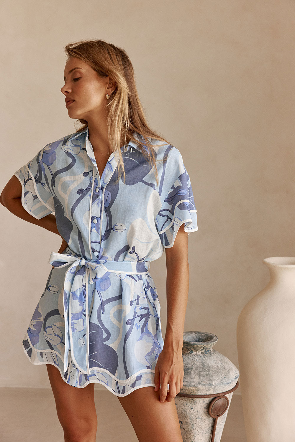 SAMPLE-Daria Dress - Bouquet Blu