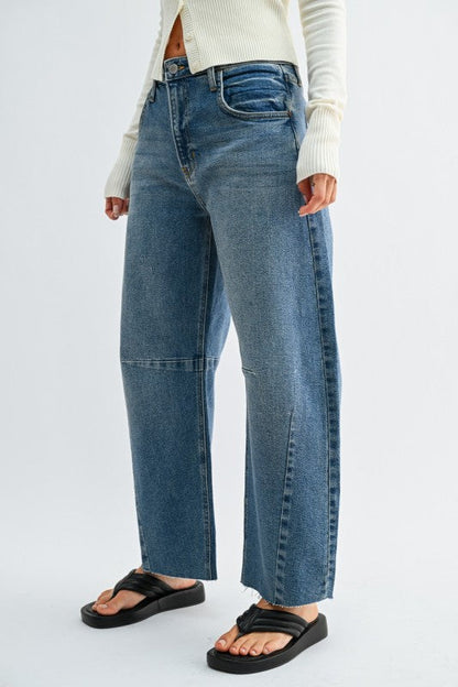 Soft Bloom Barrel Jeans (dark wash)