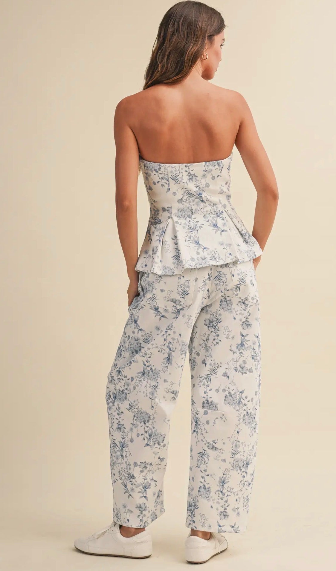 Hamptons Hydrandea Barrel Jean Set (can’t restock) PRE ORDER VIP ACCESS ONLY