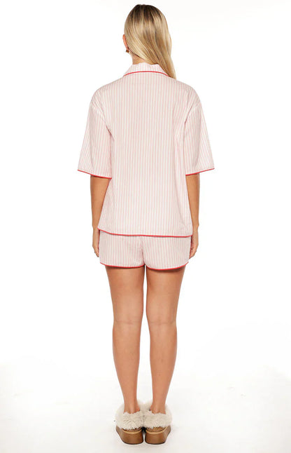 Alexea Pink Stripe Pajama Shorts
