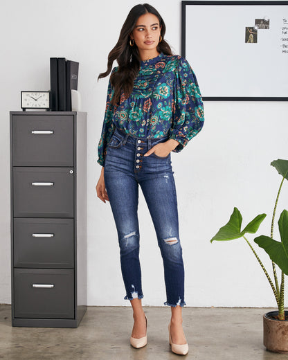 Auden Floral Pintuck Blouse