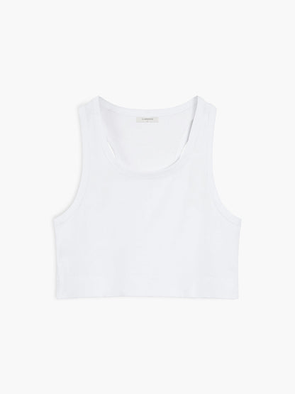 Cotton Blends Cropped Strappy Top