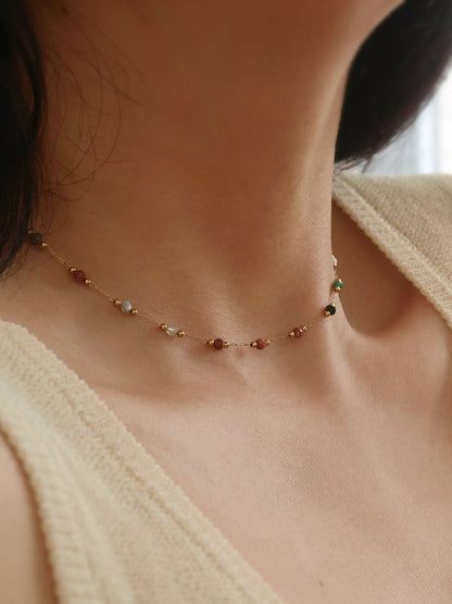 Colorful Beaded Link Necklace
